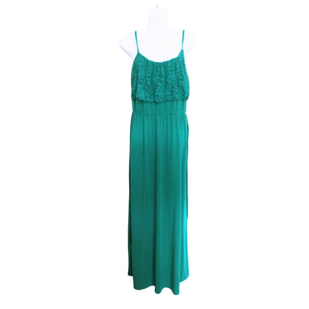 LOVE REIGN GREEN SPAGHETTI STRIP DRESS